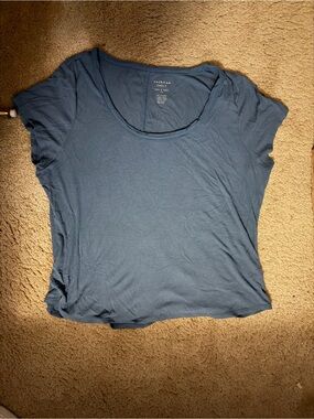 American Eagle Outfitters Women's Slate Blue Scoop Neck Tee